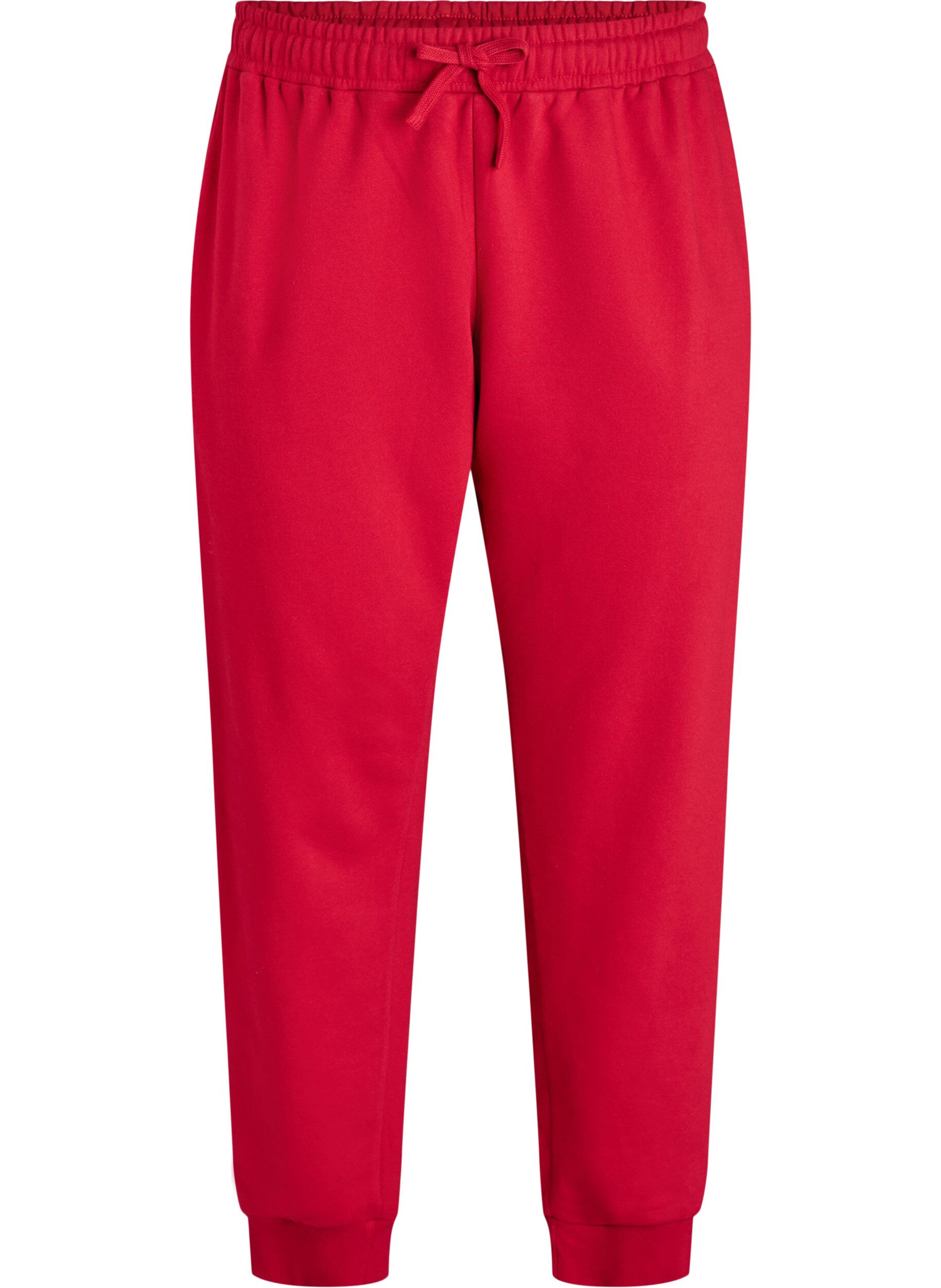 Zizzi Sweatpants met hoge taille, Rood, Packshot image number 0