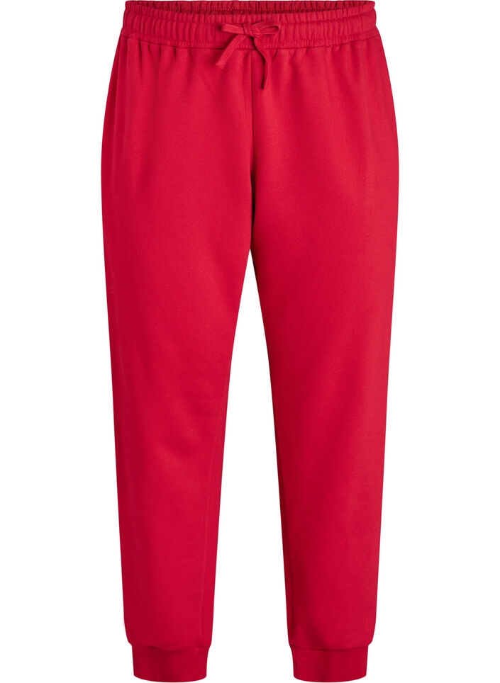 Sweatpants met hoge taille, Rood, Packshot image number 0