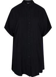 Lange viscose blouse met 2/4 mouwen, Black