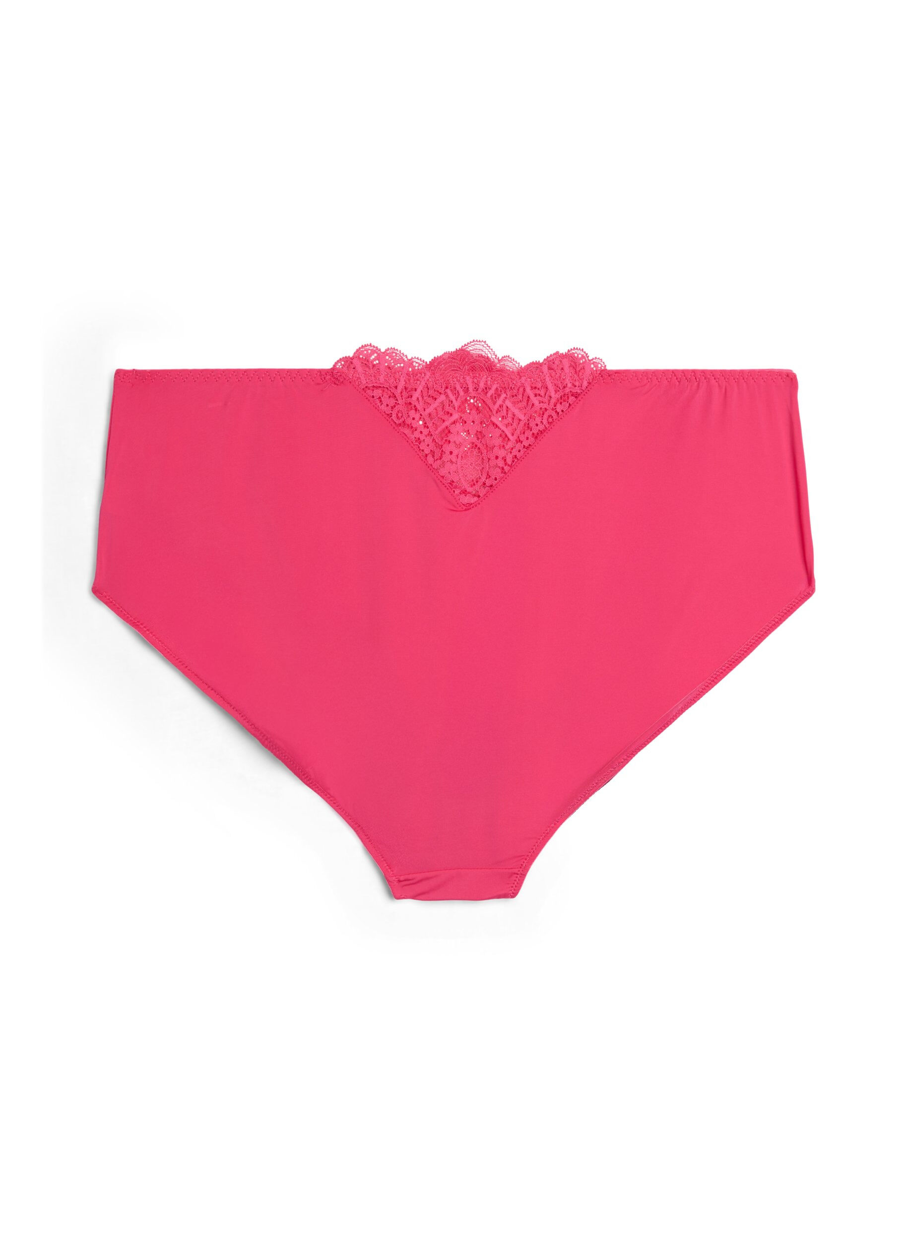 Zizzi Microvezel slip met kantdetails, Roze, Packshot image number 1