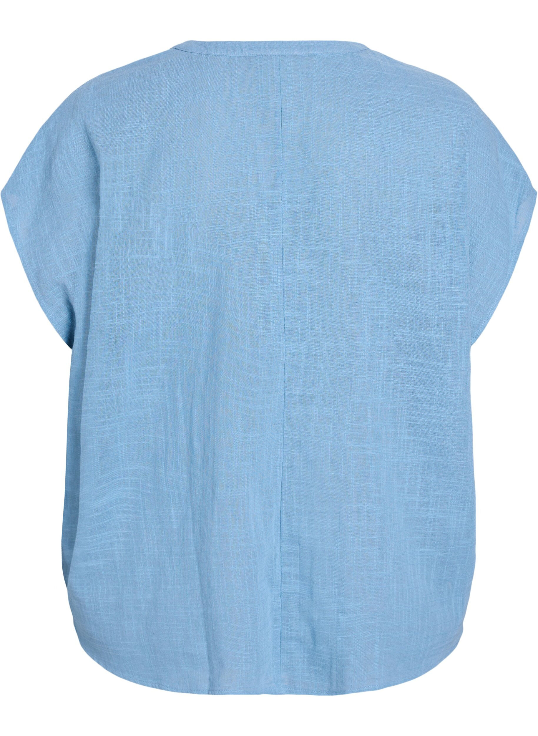 Zizzi FLASH - Losse blouse met kapmouwen, Blauw, Packshot image number 1