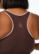 Racerback sport-bh met contrasterende biezen, Bruin, Model image number 3