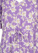 Jurk met 1/2 mouw met bloemenprint in viscose, Purple Flower AOP, Packshot image number 2