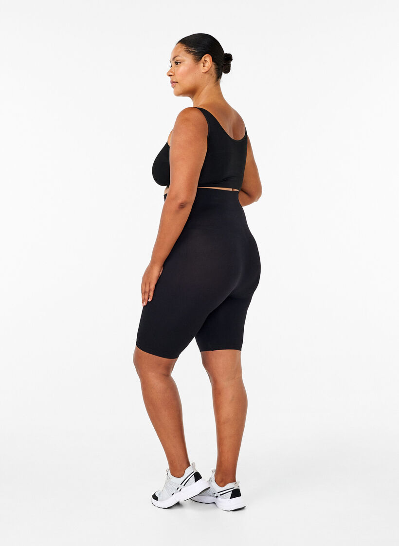 Naadloos fietsshortje, Zwart, Model image number 2
