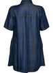 Denim jurk van lyocell met knopen en korte mouwen, Blauw, Packshot image number 1
