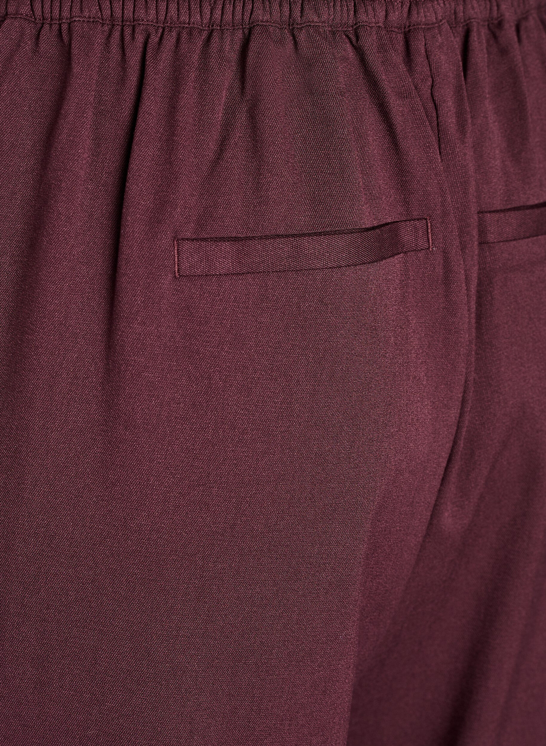 Zizzi Wijde broek met een hoge taille, Donker Bordeaux, Packshot image number 3