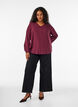 Viscose blouse met V-hals en afgeronde zoom, Rood, Model image number 1