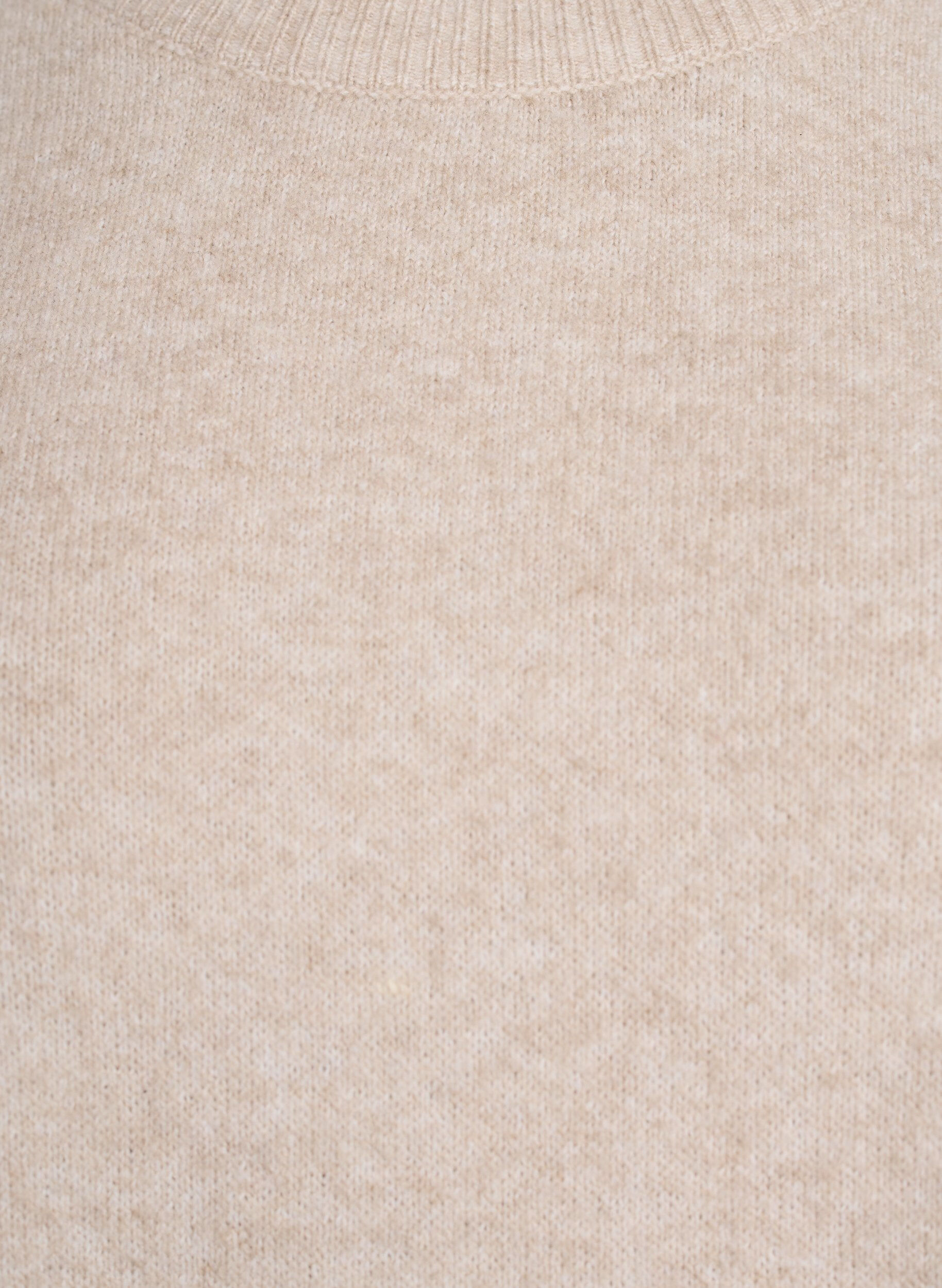 ZizziLos gebreide shirt met korte mouwen, Beige, Packshot image number 2