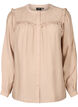 Overhemdblouse met ruches en plooien, Stucco, Packshot image number 0