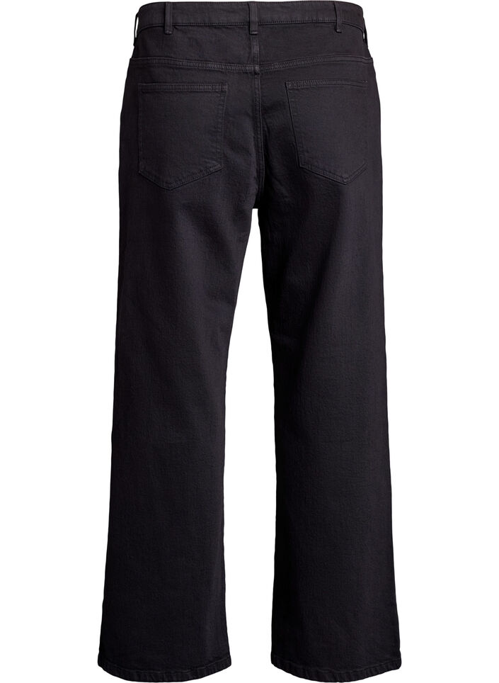 Wide-leg jeans met hoge taille, Zwart, Packshot image number 1