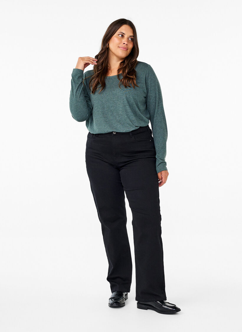 T-shirt met lange mouwen en ronde hals, Scarab Mel., Model image number 2