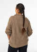 Gebreide trui met hoge hals en rits, Bruin, Model image number 2