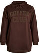 Hoodie met een terry tekstmotief, Bruin, Packshot image number 0