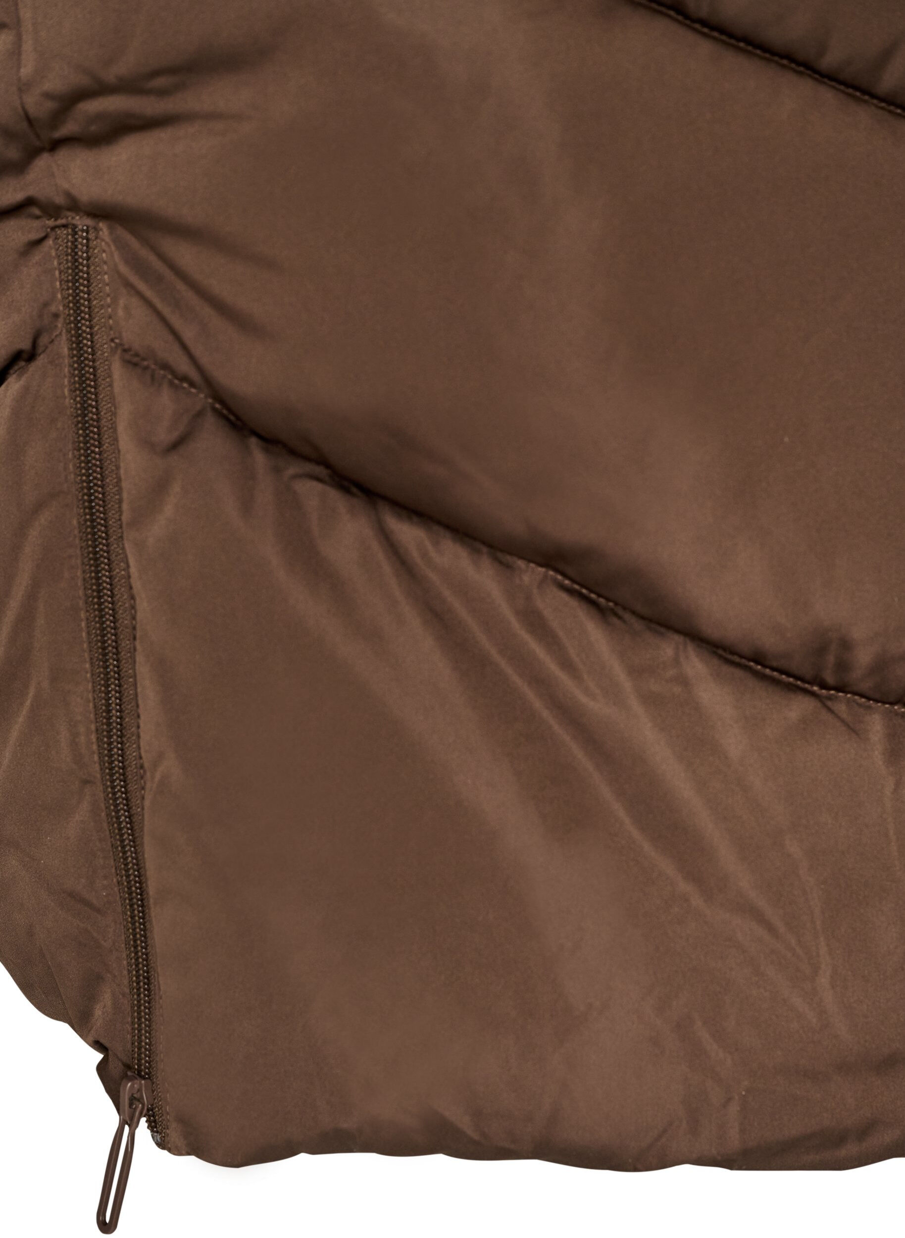 ZizziLange pufferjas met capuchon en zakken, Bruin, Packshot image number 4