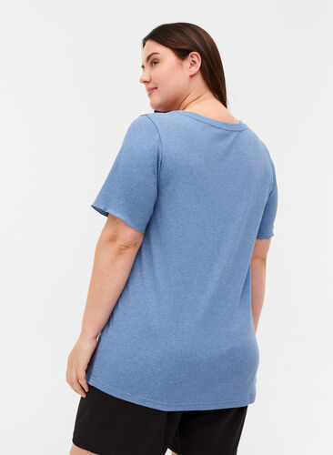 T-shirt met korte mouwen in rib, Infinity , Model image number 1