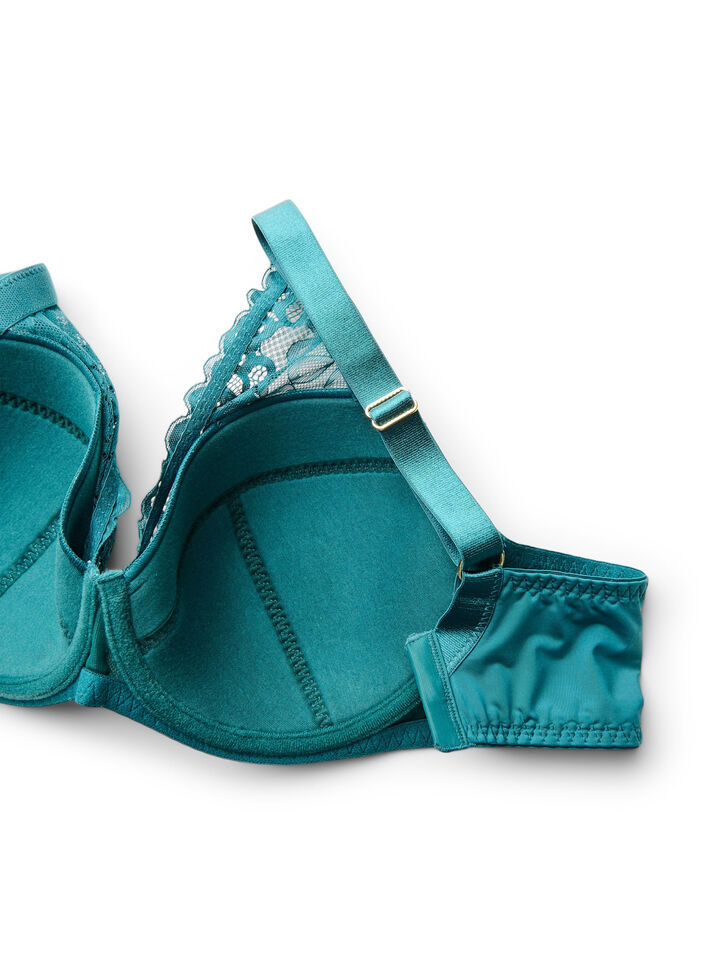 Gewatteerde kanten-bh met beugel, Groen, Packshot image number 3