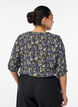 Viscose blouse met print en knoopsluiting, Zwart, Model image number 2