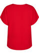 Blouse met korte mouwen en een ronde halslijn, Rood, Packshot image number 1