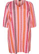 Korte jurk in linnen en viscose met 3/4 mouwen, Roze, Packshot image number 0