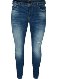 Extra slim fit Sanna jeans met normale taille, Dark blue denim