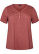 T-shirt met knoopdetail, Bruin, Packshot image number 0