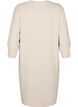 Gebreide jurk met 3/4 pofmouwen, Pumice S./White Mel., Packshot image number 1