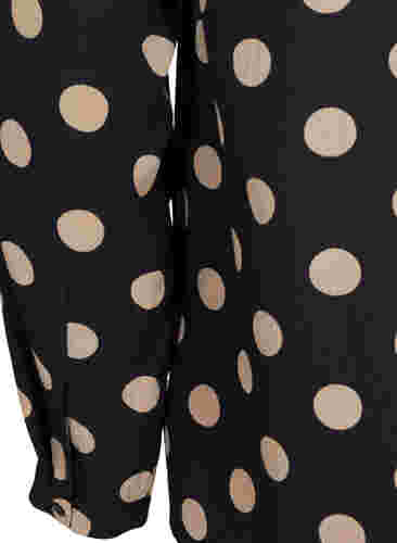 FLASH - Blouse met lange mouwen en print, Black Brown Dot, Packshot image number 3