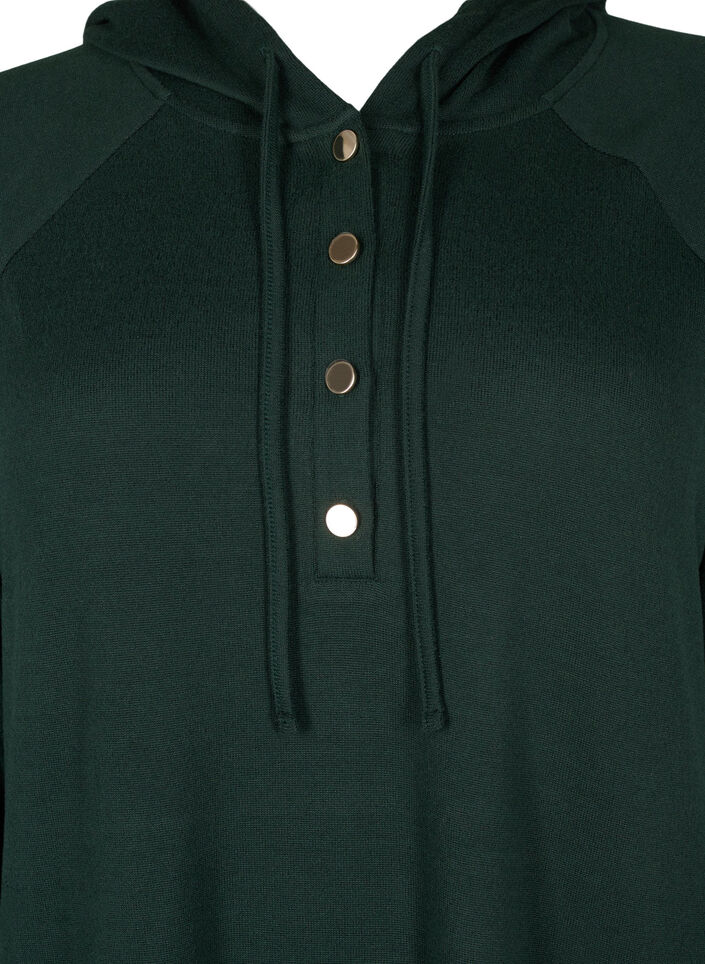 Sweaterjurk met lange mouwen en capuchon, Scarab Mél., Packshot image number 2