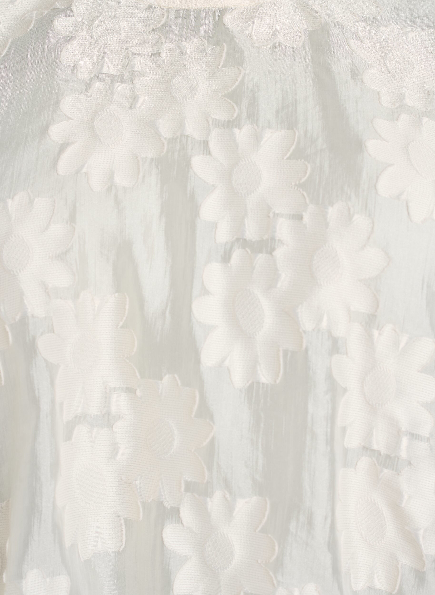 Zizzi Mouwloze top in jacquard met een bloemenstructuur, Vanille, Packshot image number 2