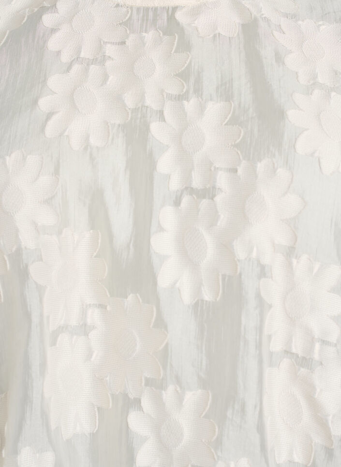 Mouwloze top in jacquard met een bloemenstructuur, Vanille, Packshot image number 2