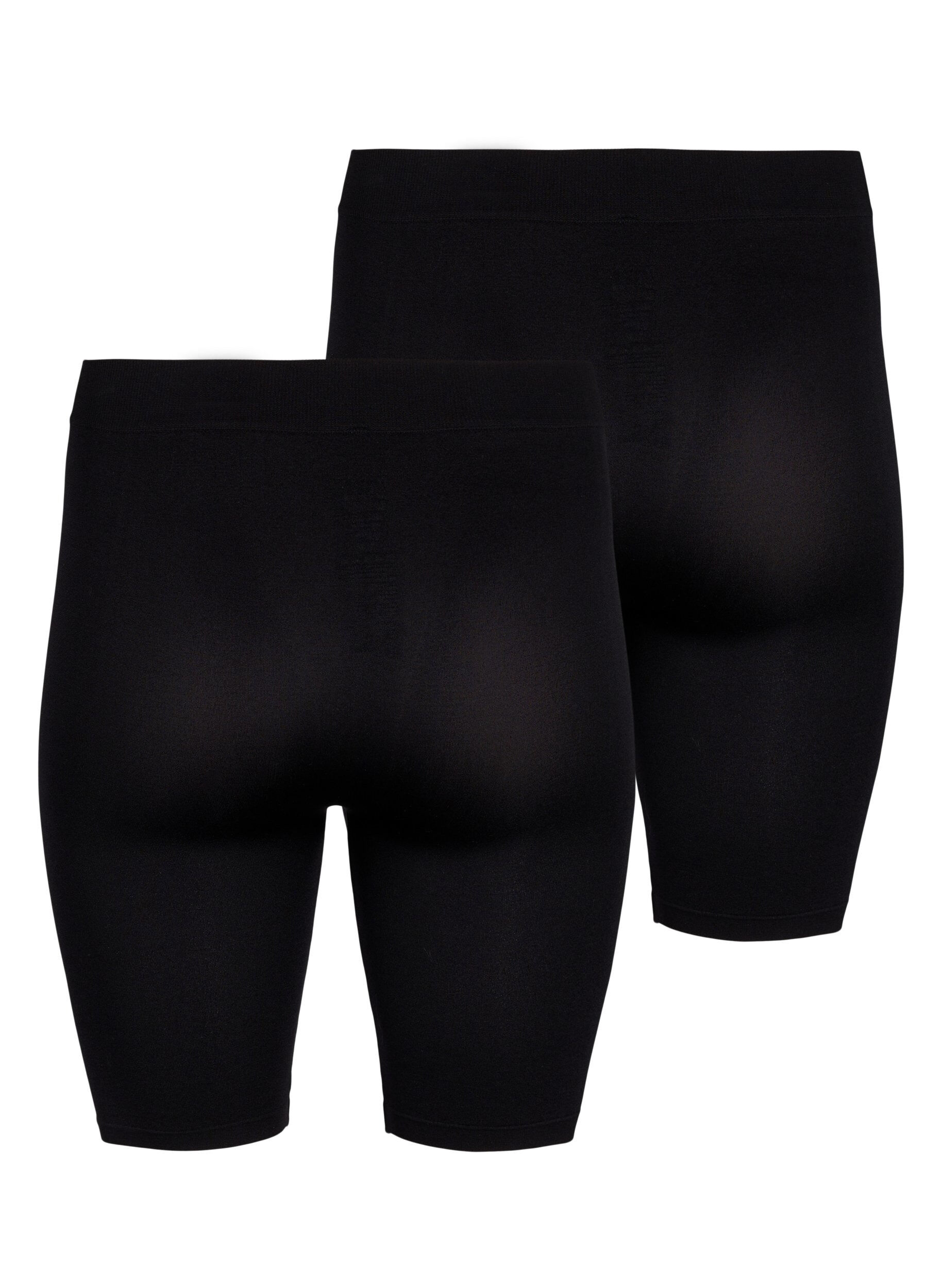 Zizzi 2-pack naadloze eenvoudige korte broek, Black, Packshot image number 1
