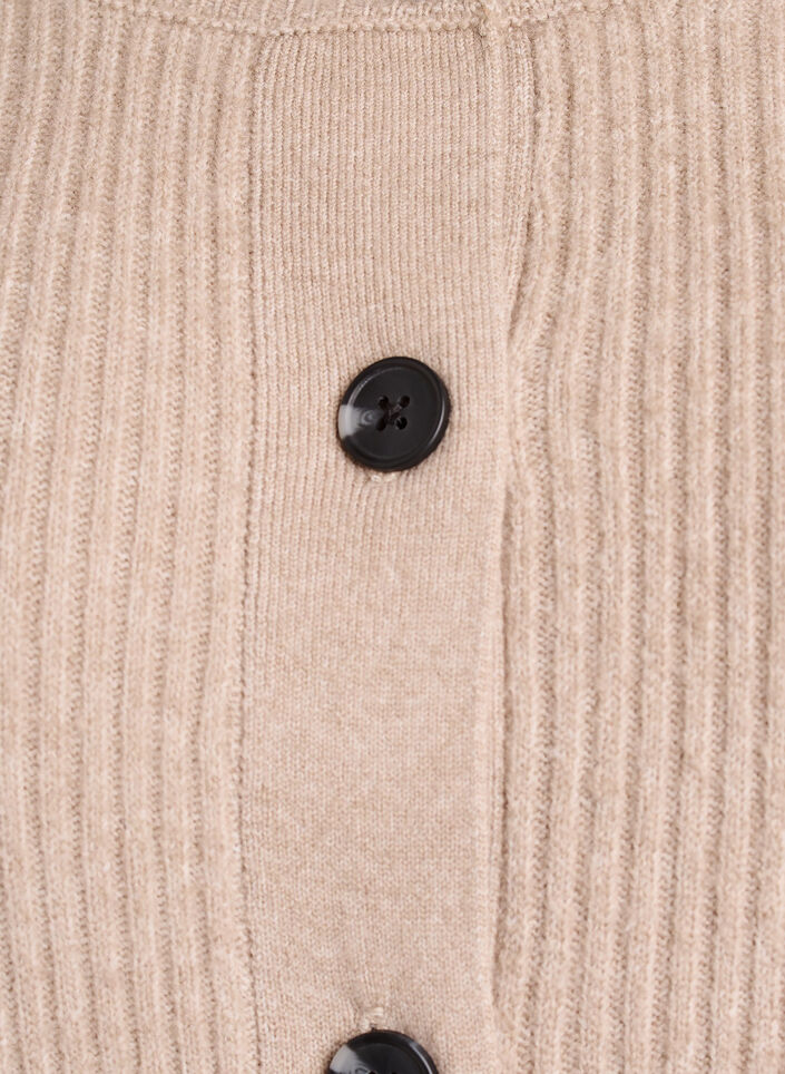 Vest van ribtricot met knopen, Beige, Packshot image number 2