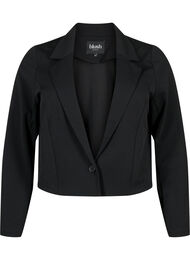 Korte blazer met knoop, Black