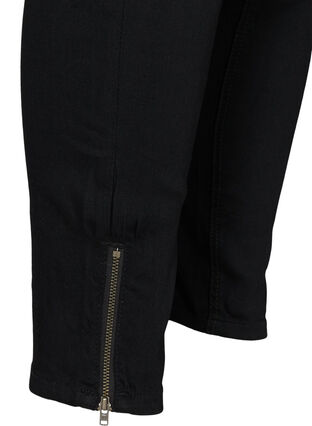 Cropped Amy jeans met hoge taille en ritssluiting, Black, Packshot image number 3