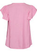 Viscose en linnen blouse met ruches aan de mouwen, Roze, Packshot image number 1