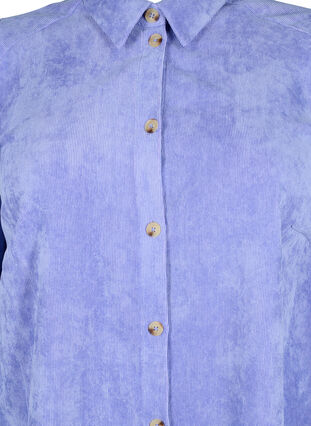 Corduroy jurk met driekwartmouwen en knopen, Lavender Violet, Packshot image number 2