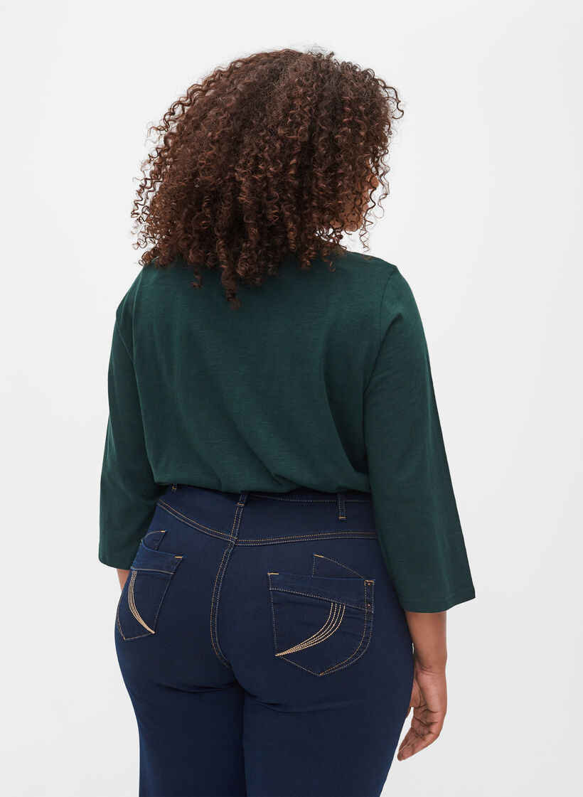 Katoenen blouse met 3/4 mouwen, Scarab, Model image number 1