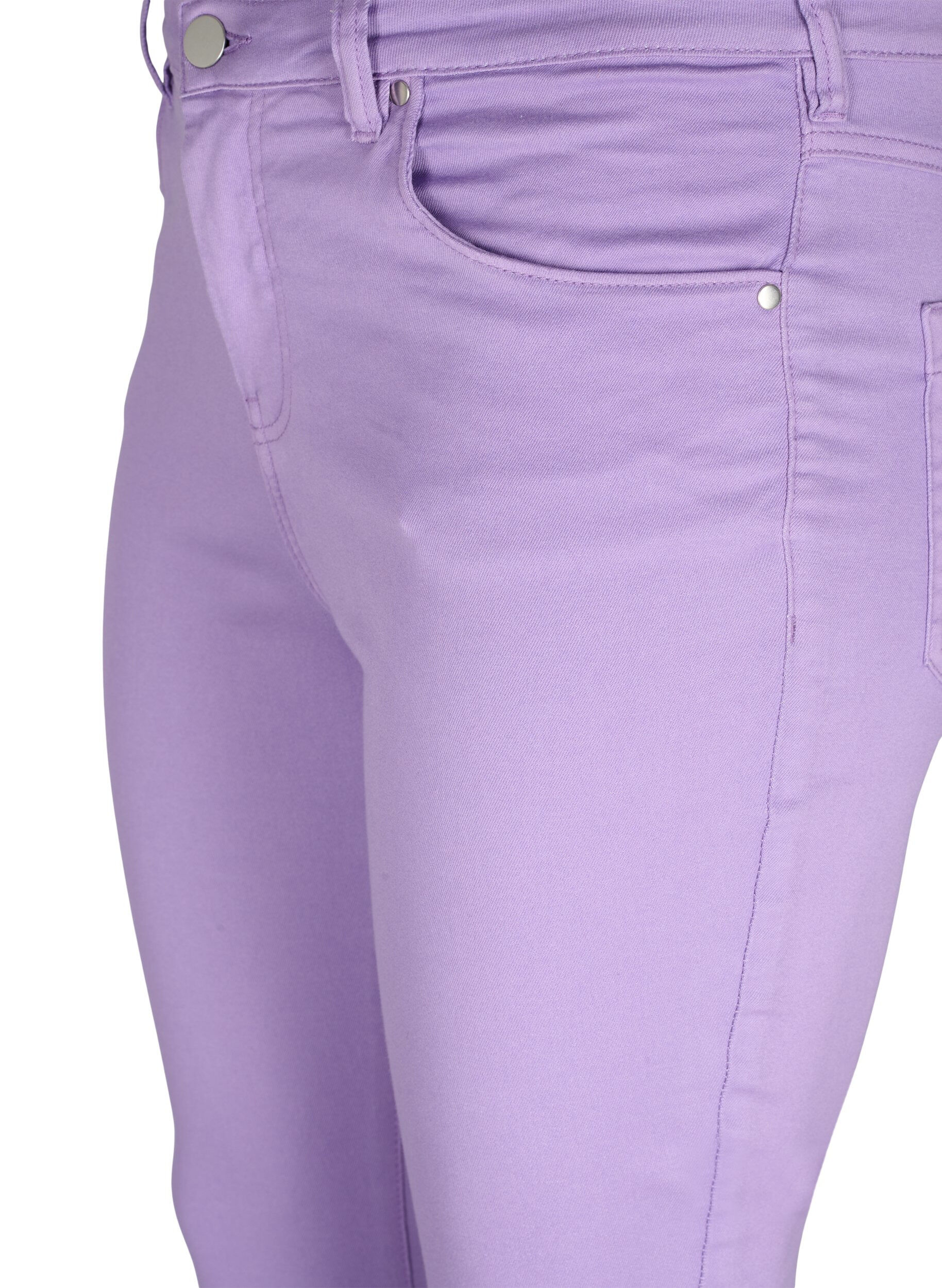 Zizzi Amy jeans met hoge taille en super slanke pasvorm, Chalk Violet, Packshot image number 2