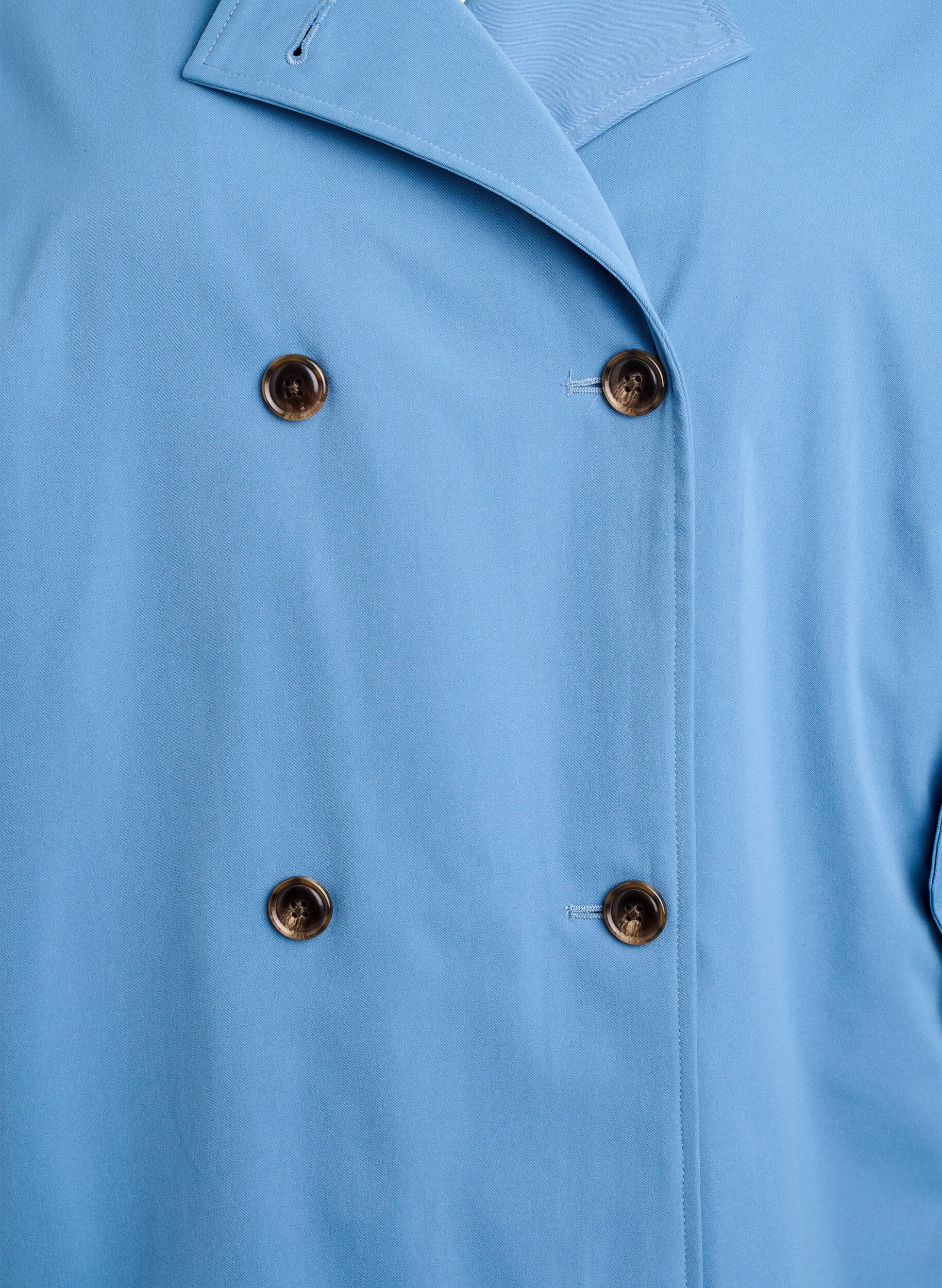 Zizzi Korte trenchcoat met zakken, Blauw, Packshot image number 2