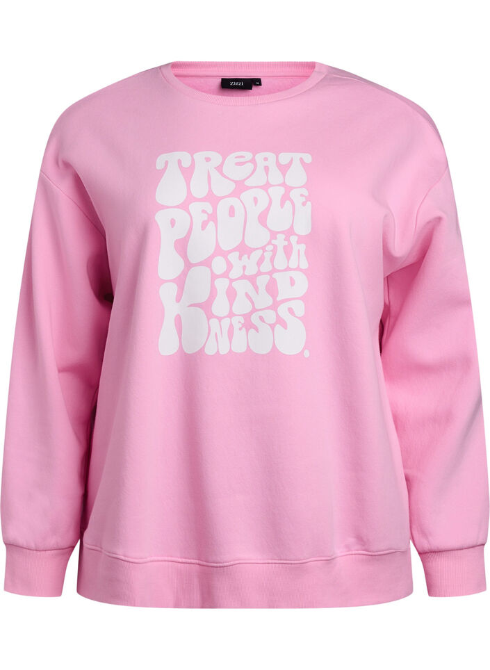Sweatshirt met tekstprint, Bubblegum, Packshot image number 0