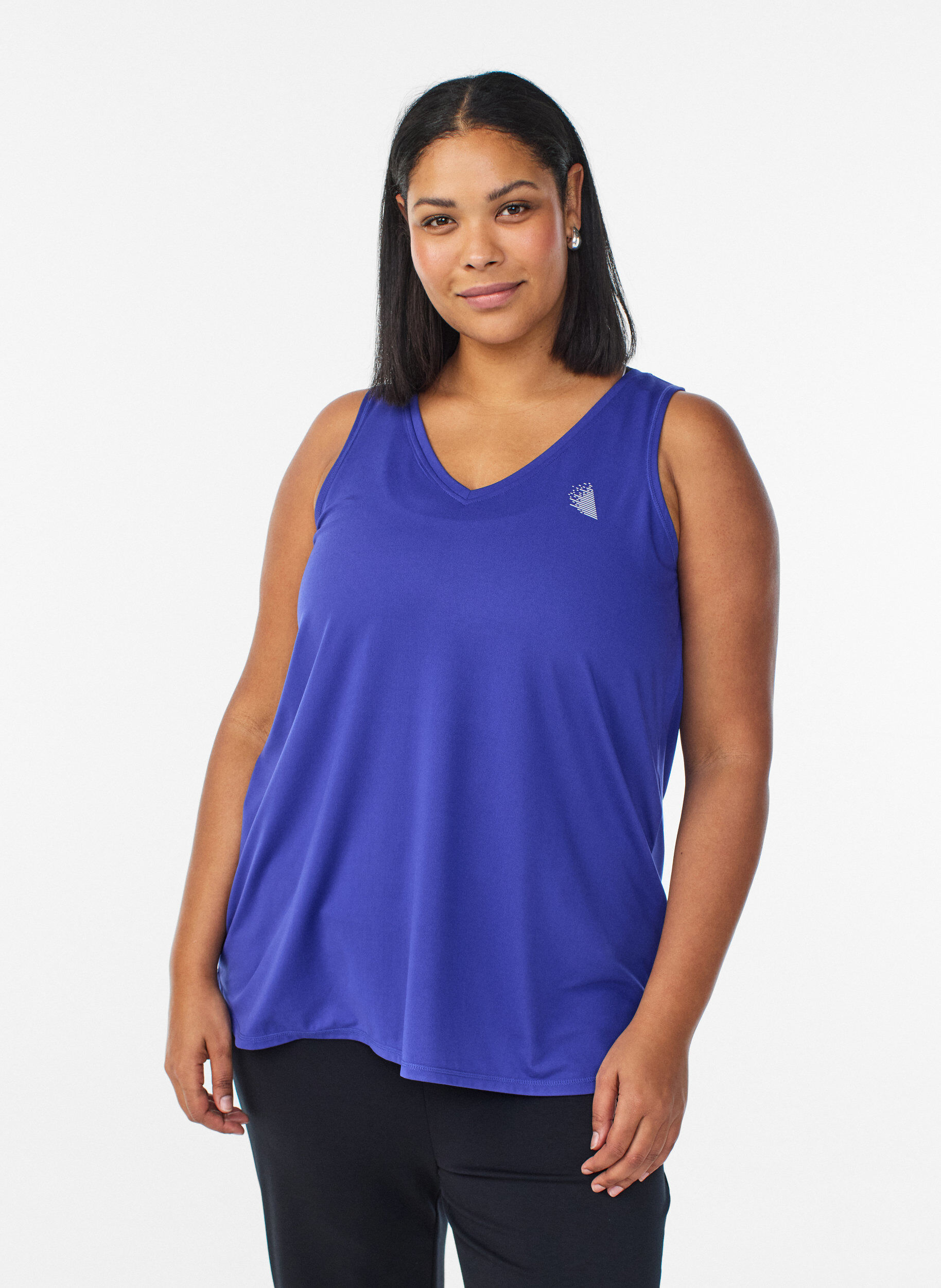Zizzi Workout top met V-hals, Purple, Model image number 0