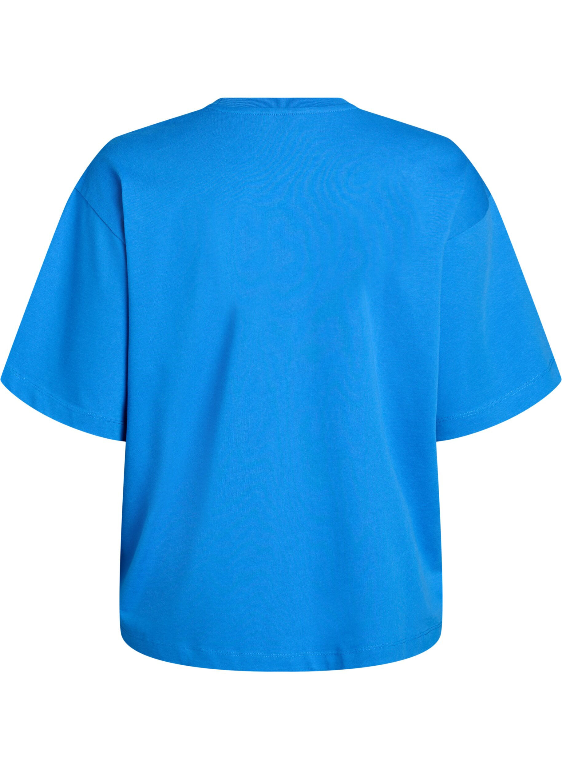 Zizzi Oversized T-shirt met halflange mouwen, Blauw, Packshot image number 1