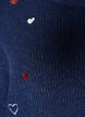 Jumper met hartjes en 3/4 mouwen, Blauw, Packshot image number 2