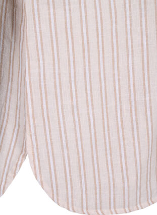 Shirtblouse met knoopsluiting van katoen-linnenmix, Sandshell White, Packshot image number 3