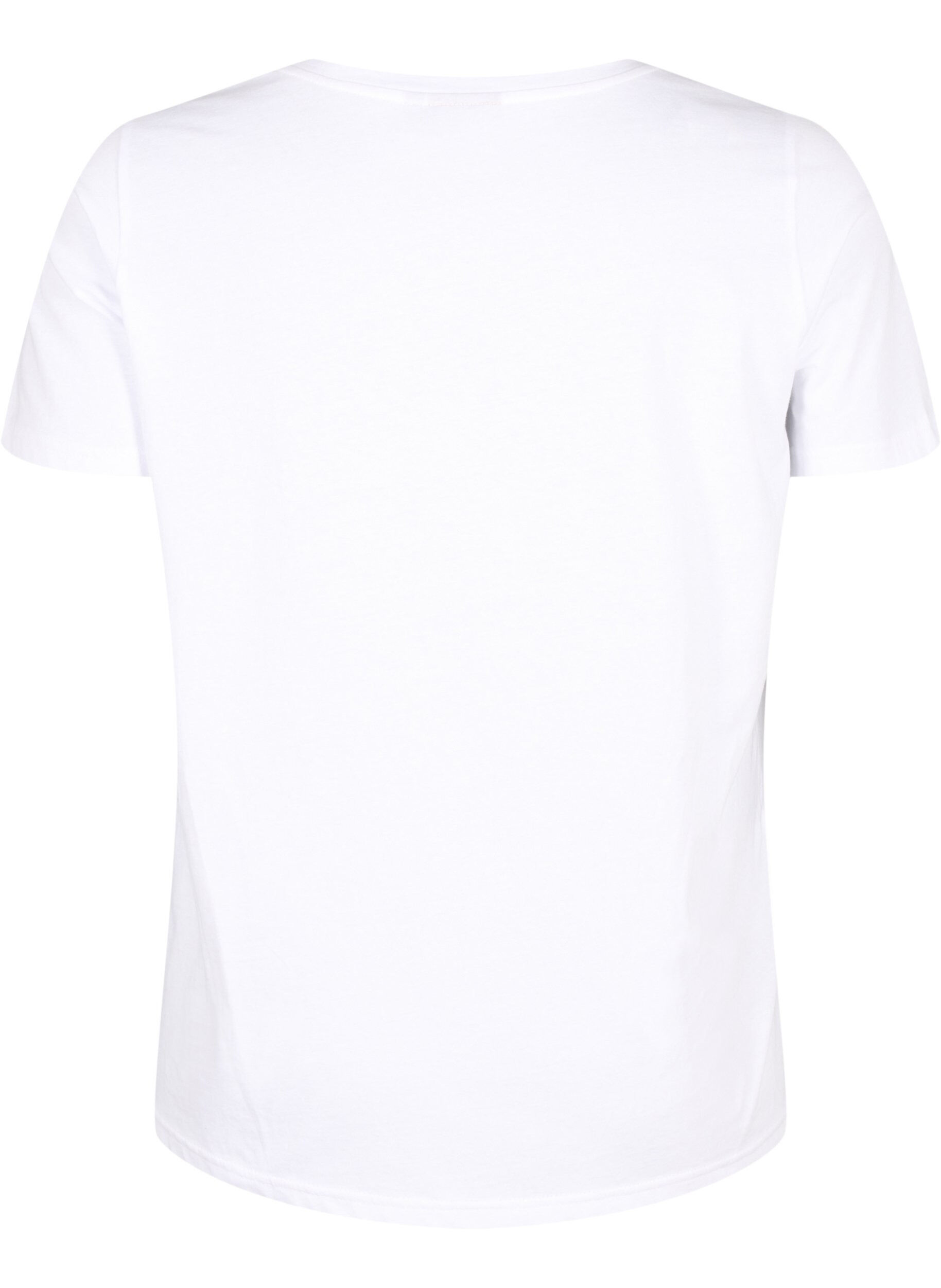 Zizzi Katoenen T-shirt met geborduurde kers, B.White CherryEMB., Packshot image number 1
