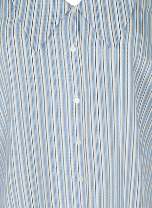 Gestreepte blouse met grote kraag, Light Blue Stripe, Packshot image number 2