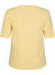 Geribde jersey blouse met korte mouwen, Geel, Packshot image number 1