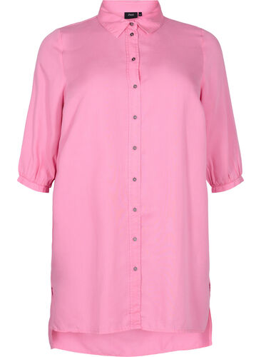 Lang overhemd met 3/4-mouwen van lyocell (TENCEL™), Rosebloom, Packshot image number 0