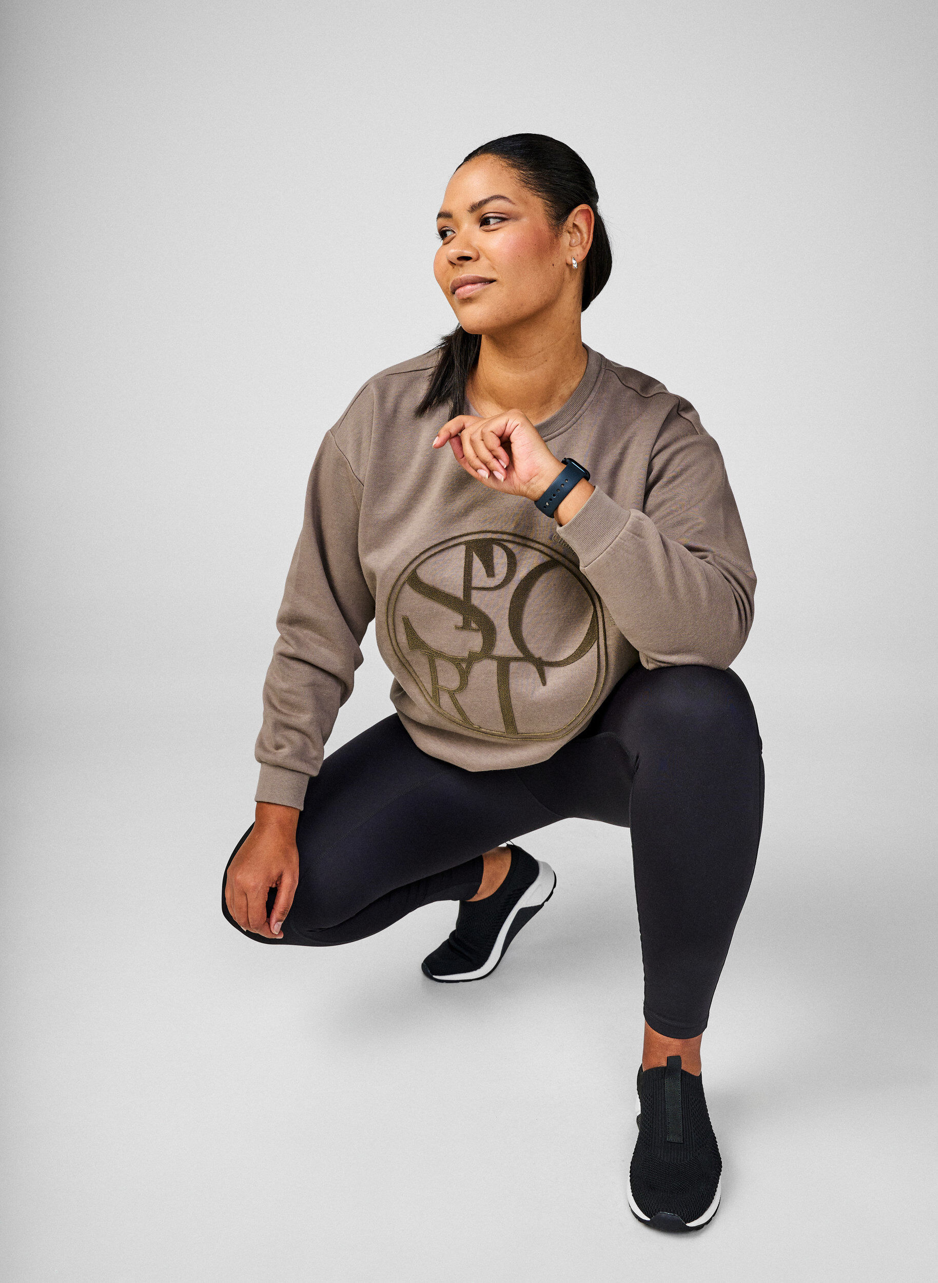 Zizzi CORE, Squat-proof training panties met zak, Zwart, Image image number 0