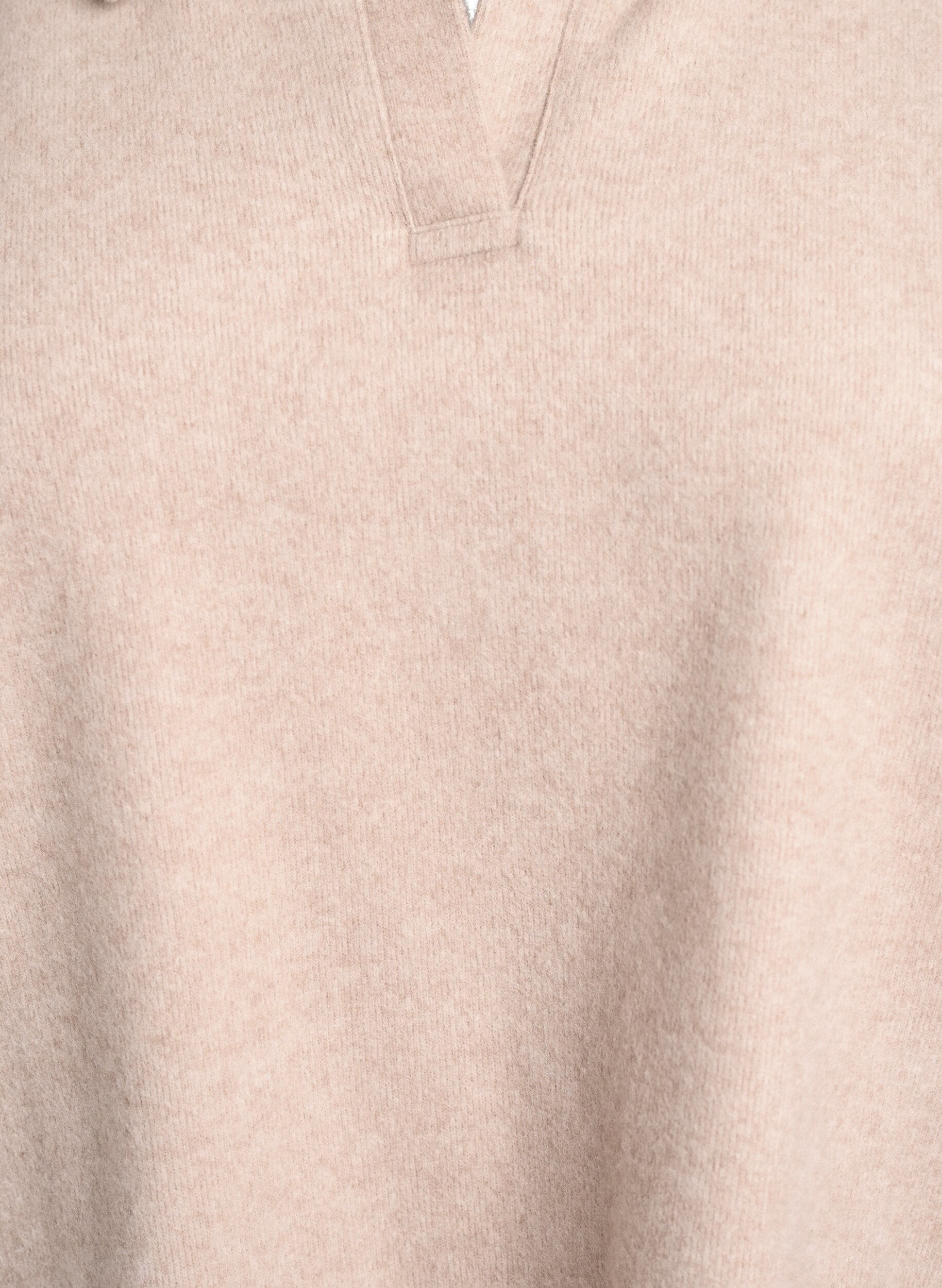 Zizzi Jersey blouse met kraag en V-hals, Beige, Packshot image number 2